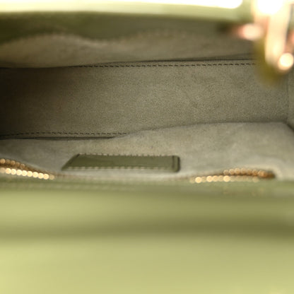 Patent Cannage Mini Lady Dior Dusty Green
