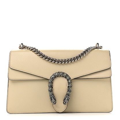 Textured Calfskin Crystal Small Dionysus Shoulder Bag Mystic White