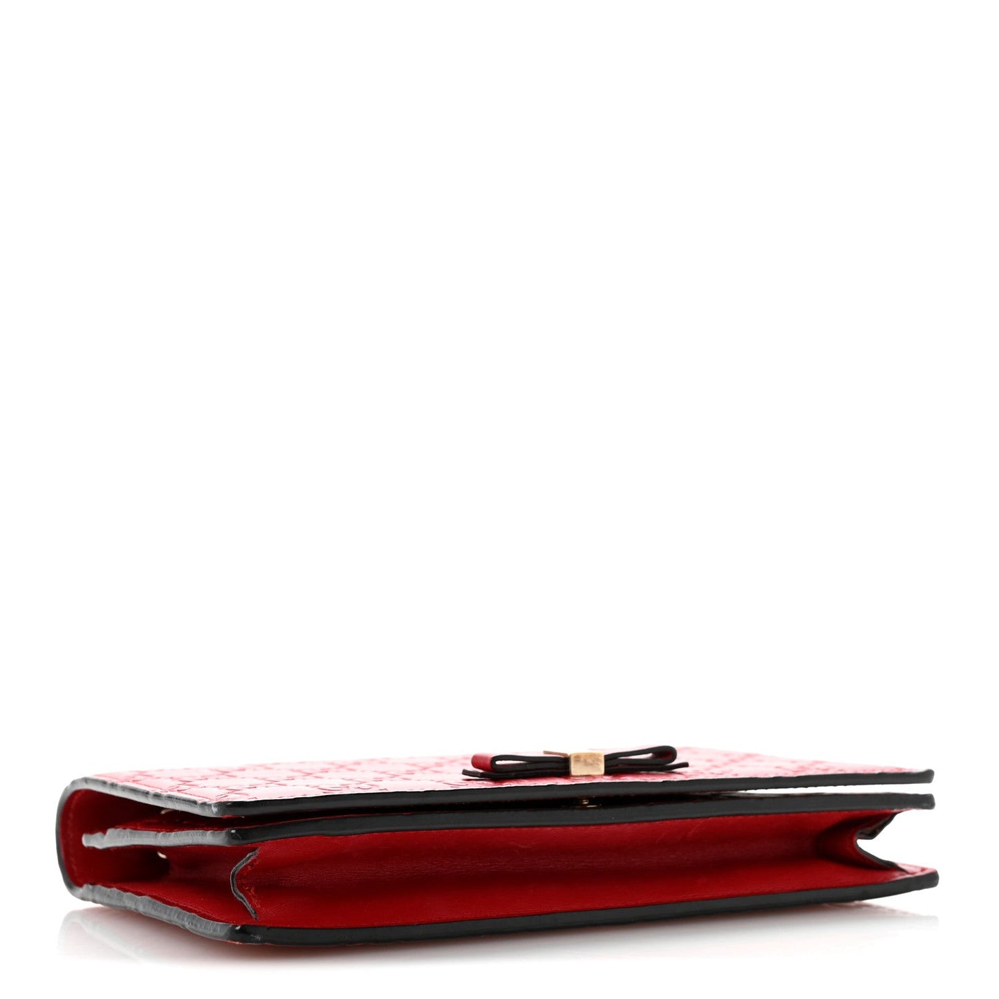 Guccissima Signature Bowy Chain Wallet Hibiscus Red