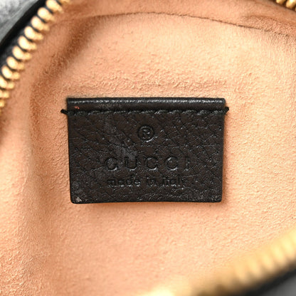 Grained Calfskin Web Mini Ophidia Round Shoulder Bag Black