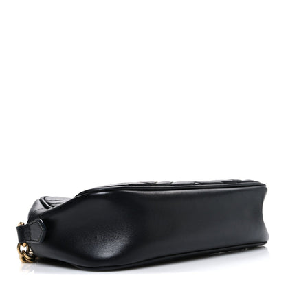Calfskin Matelasse Small GG Marmont Chain Shoulder Bag Black
