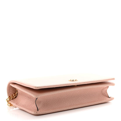 Dollar Calfskin Mini GG Marmont Chain Wallet Perfect Pink