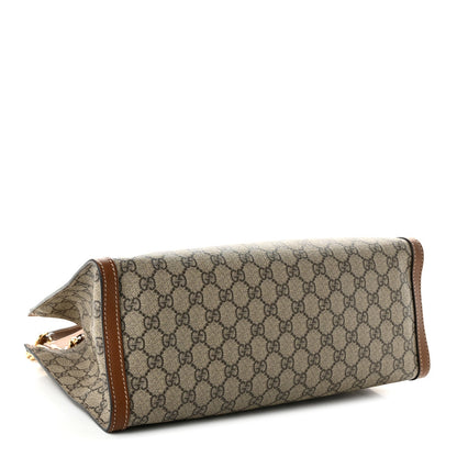 GG Supreme Monogram Medium Padlock Tote Beige Cuir