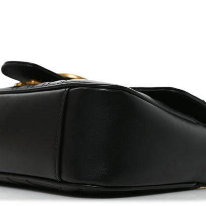 Calfskin Matelasse Mini GG Marmont Shoulder Bag Black