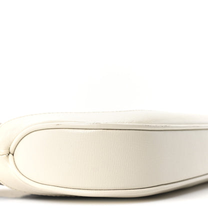 GG Supreme Monogram Azalea Calfskin Web Small Jackie 1961 Hobo Beige Ebony Mystic White