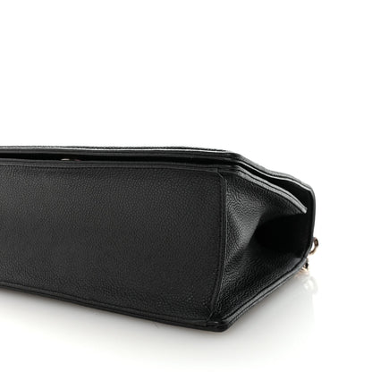 Grained Calfskin Medium Diorama Flap Bag Black