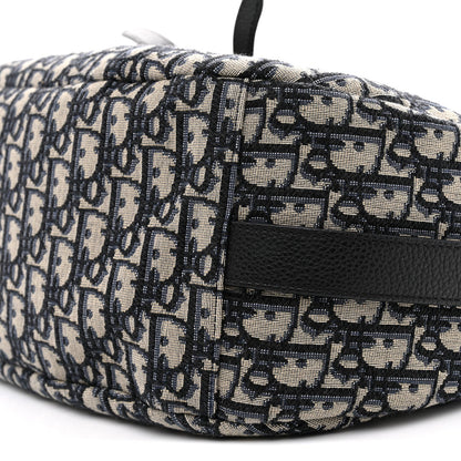Oblique Soft Saddle Bag Beige Blue