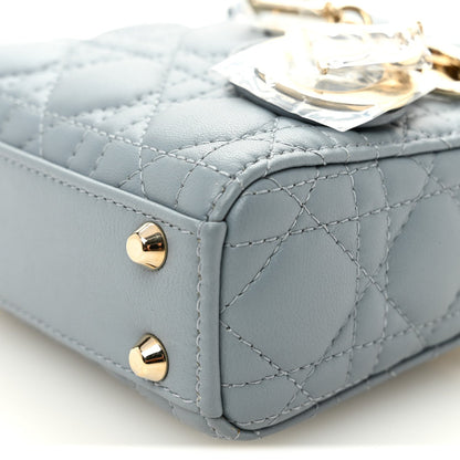 Lambskin Cannage Micro Lady Dior Cloud Blue Cloud Blue