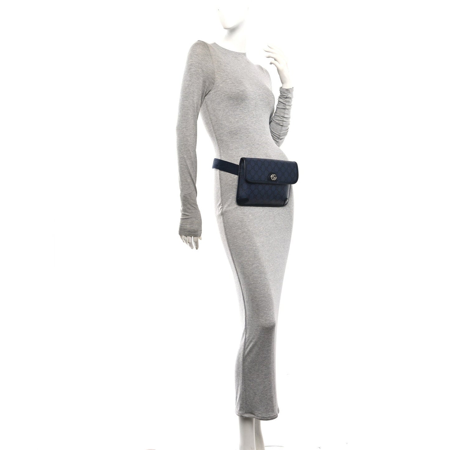 GG Supreme Monogram Small Ophidia Belt Bag Navy Black