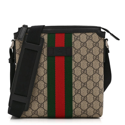 GG Supreme Monogram Web Messenger Bag Black
