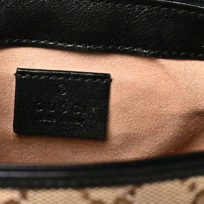 Monogram Azalea Calfskin Matelasse Diagonal Mini GG Marmont Top Handle Shoulder Bag Beige Ebony Black