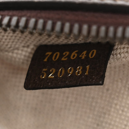 X ADIDAS Crystal Vintage Monogram Textured Dollar Calfskin Web Trefoil Small Ophidia Round Shoulder Bag Mid Natural Nut Off White New Acero
