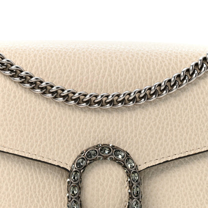 Dollar Calfskin Mini Dionysus Chain Wallet Mystic White