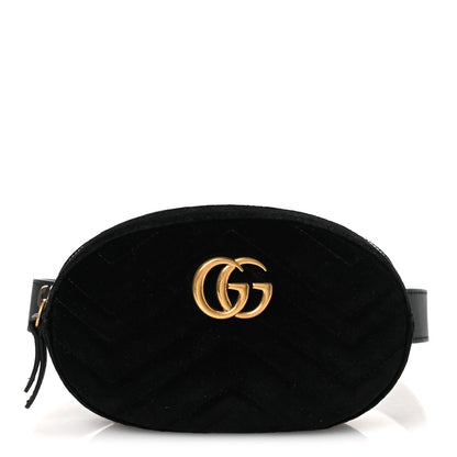 Velvet Matelasse GG Marmont Belt Bag Black 95 38 Black