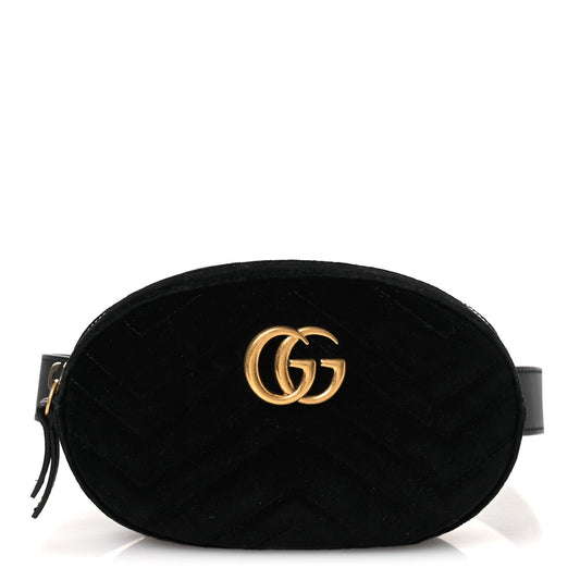Velvet Matelasse GG Marmont Belt Bag Black 95 38 Black