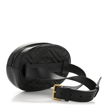 Calfskin Matelasse Animal Studs GG Marmont Belt Bag 85 34 Black
