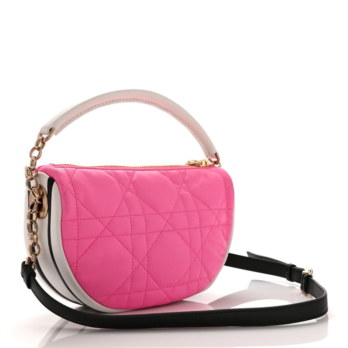 Lambskin Cannage Small Dior Vibe Hobo Bag Pink
