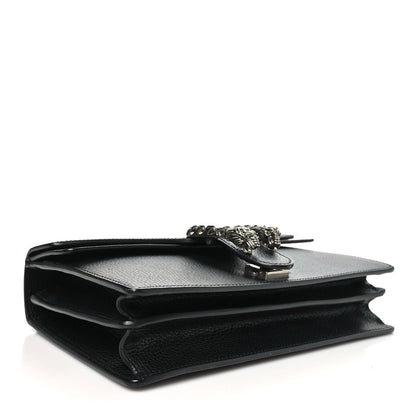 Pebbled Calfskin Small Dionysus Shoulder Bag Black