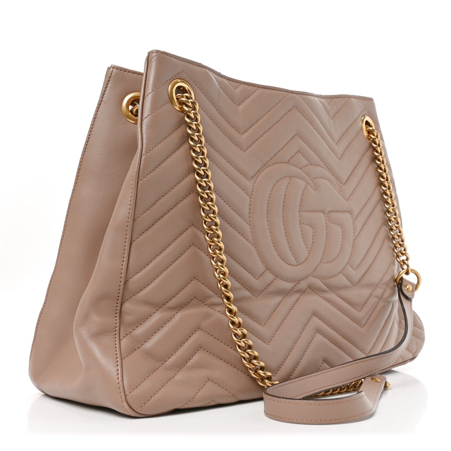 Calfskin Matelasse Medium GG Marmont Shoulder Tote Bag  Porcelain Rose