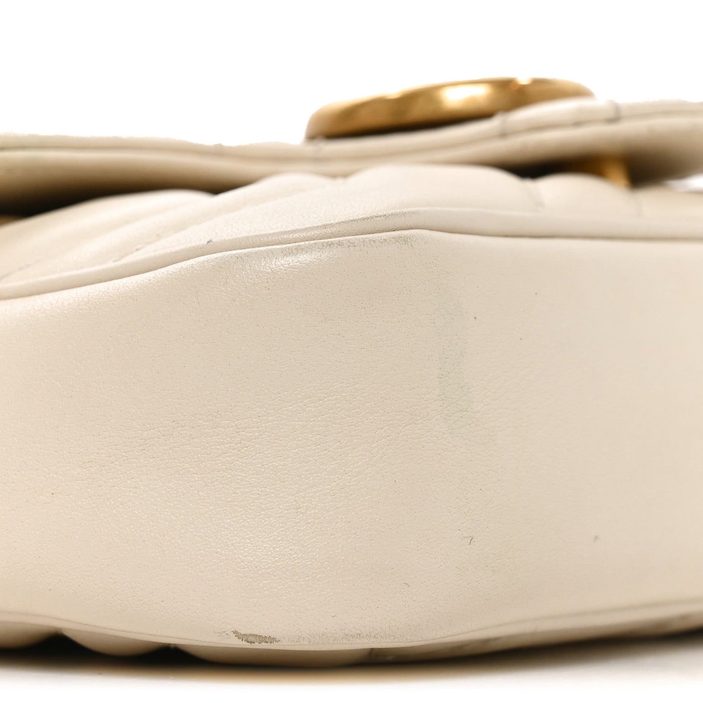 Calfskin Matelasse Super Mini GG Marmont Shoulder Bag White