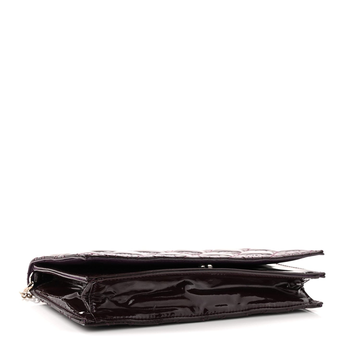 Patent Cannage Lady Dior Chain Wallet Purple