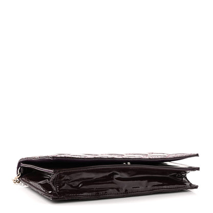 Patent Cannage Lady Dior Chain Wallet Purple