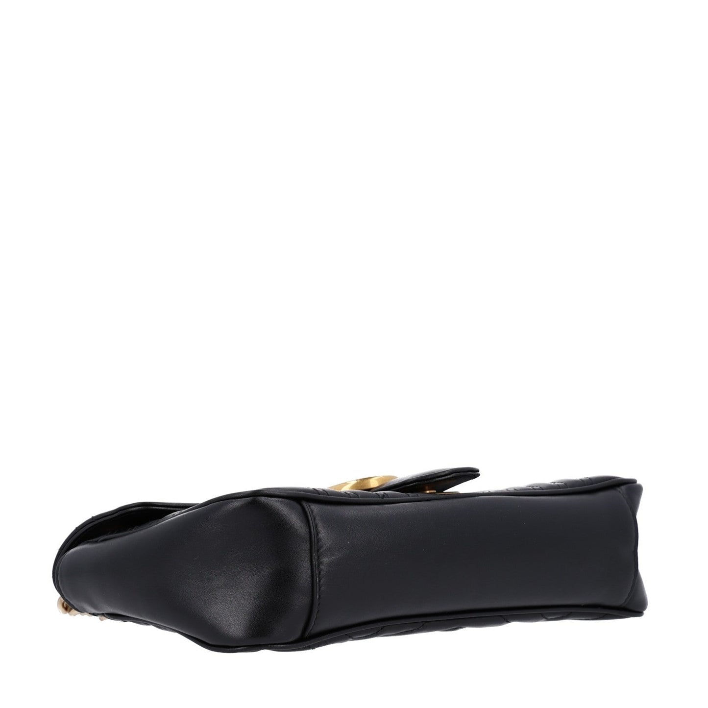 Calfskin Matelasse Small GG Marmont Shoulder Bag Black