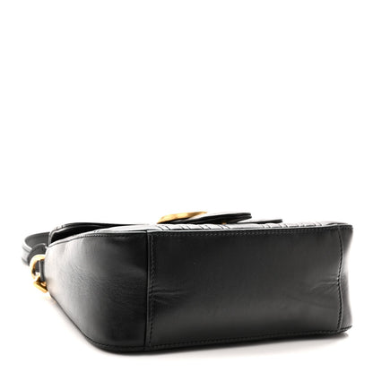 Calfskin Matelasse Mini GG Marmont Top Handle Shoulder Bag Black