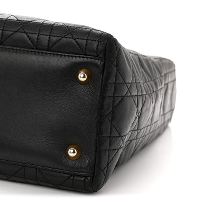 Lambskin Cannage Large Lady Dior Black