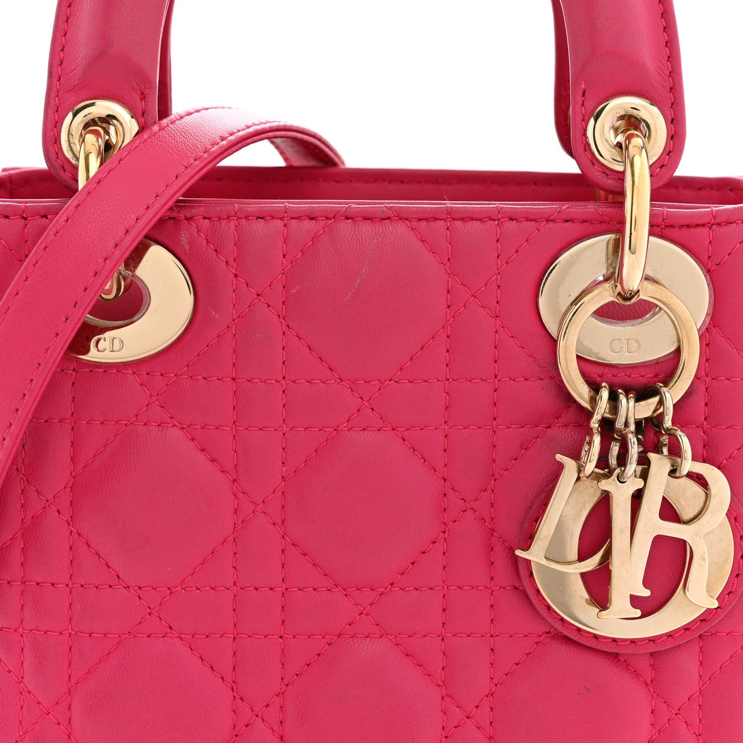 Lambskin Cannage Mini Lady Dior Pink
