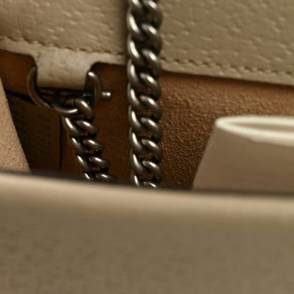 GG Supreme Monogram Textured Dollar Calfskin Super Mini Dionysus Shoulder Bag Beige Mystic White Oatmeal