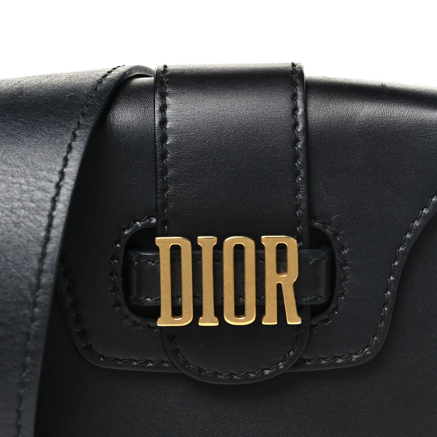 Calfskin Mini D Fence Saddle Bag Black