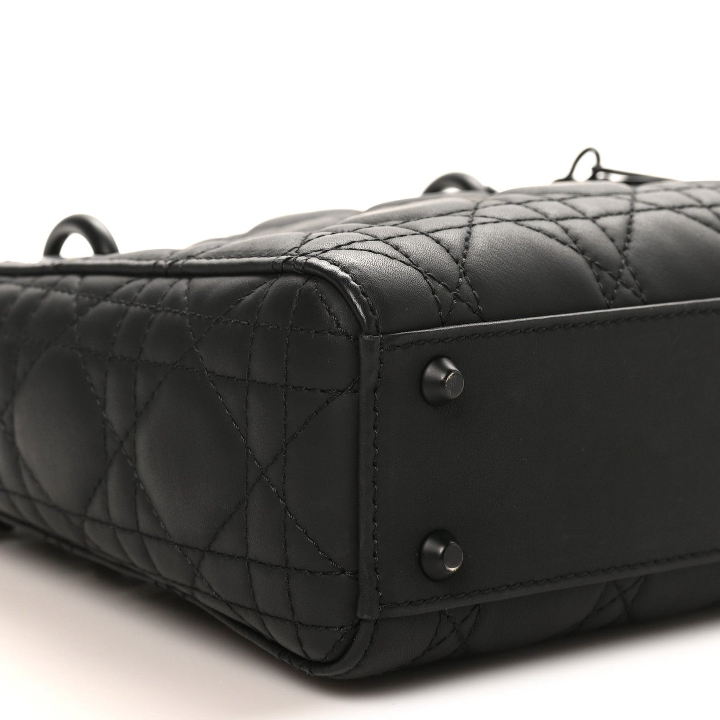 Ultra Matte Calfskin Cannage Mini Lady Dior Black
