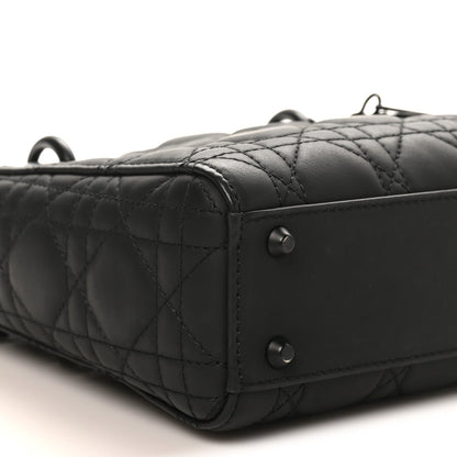 Ultra Matte Calfskin Cannage Mini Lady Dior Black