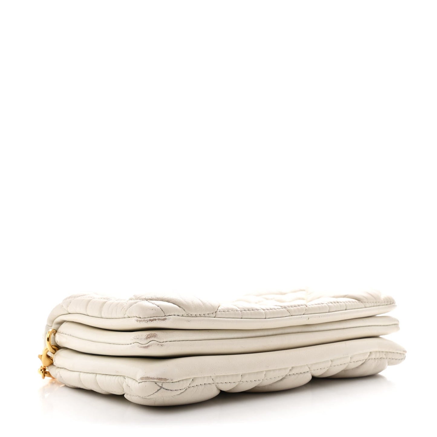 Calfskin Macrocannage Mini Caro Bag White