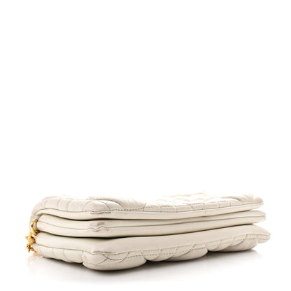Calfskin Macrocannage Mini Caro Bag White