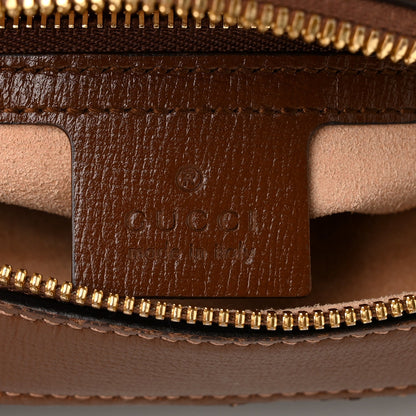 GG Supreme Monogram Small Horsebit 1955 Shoulder Bag Beige Brown Sugar