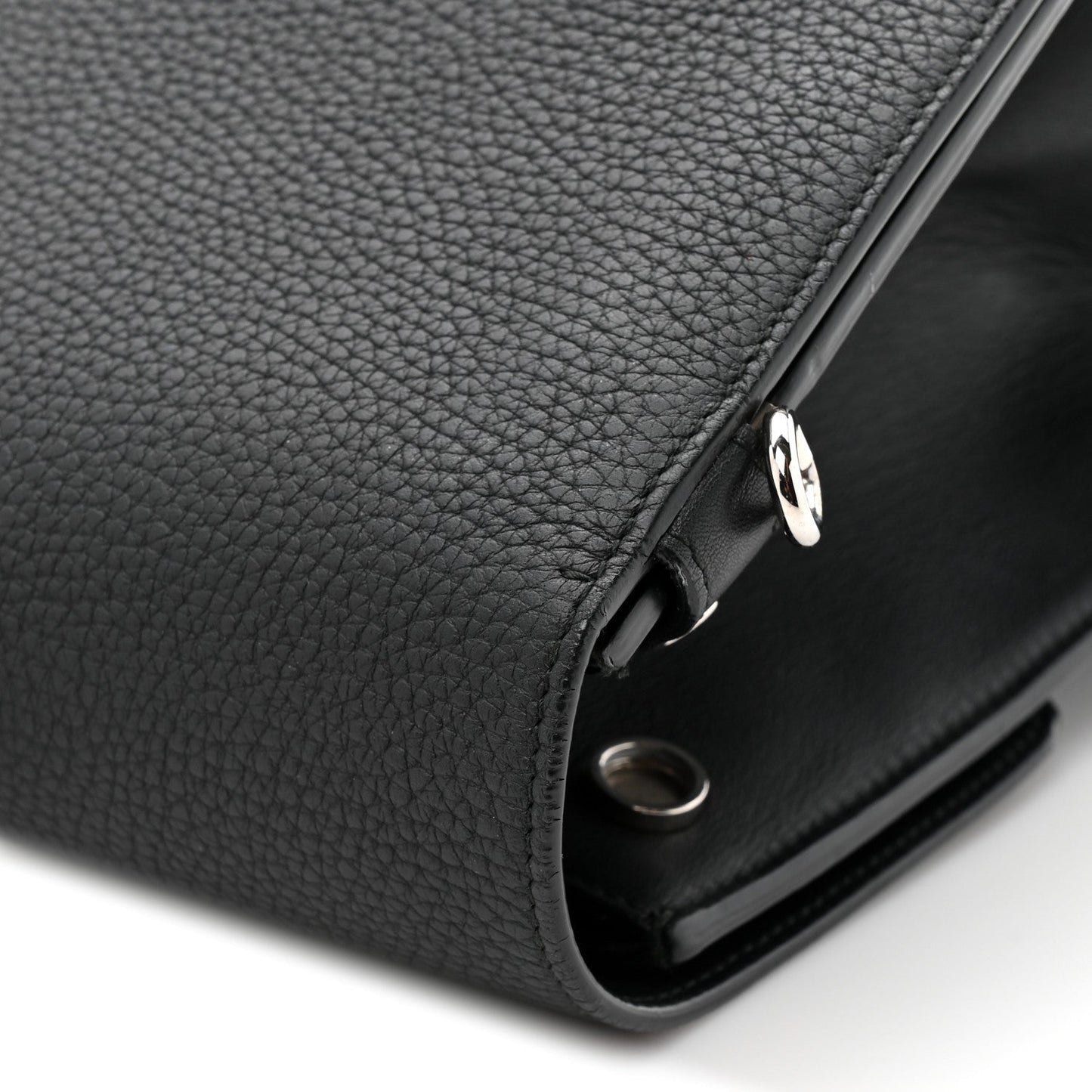 Grained Calfskin Large Diorever Flap Black