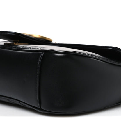 Calfskin Matelasse Small GG Marmont Shoulder Bag Black