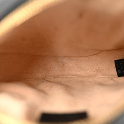 Grained Calfskin Web Mini Ophidia Round Shoulder Bag Black