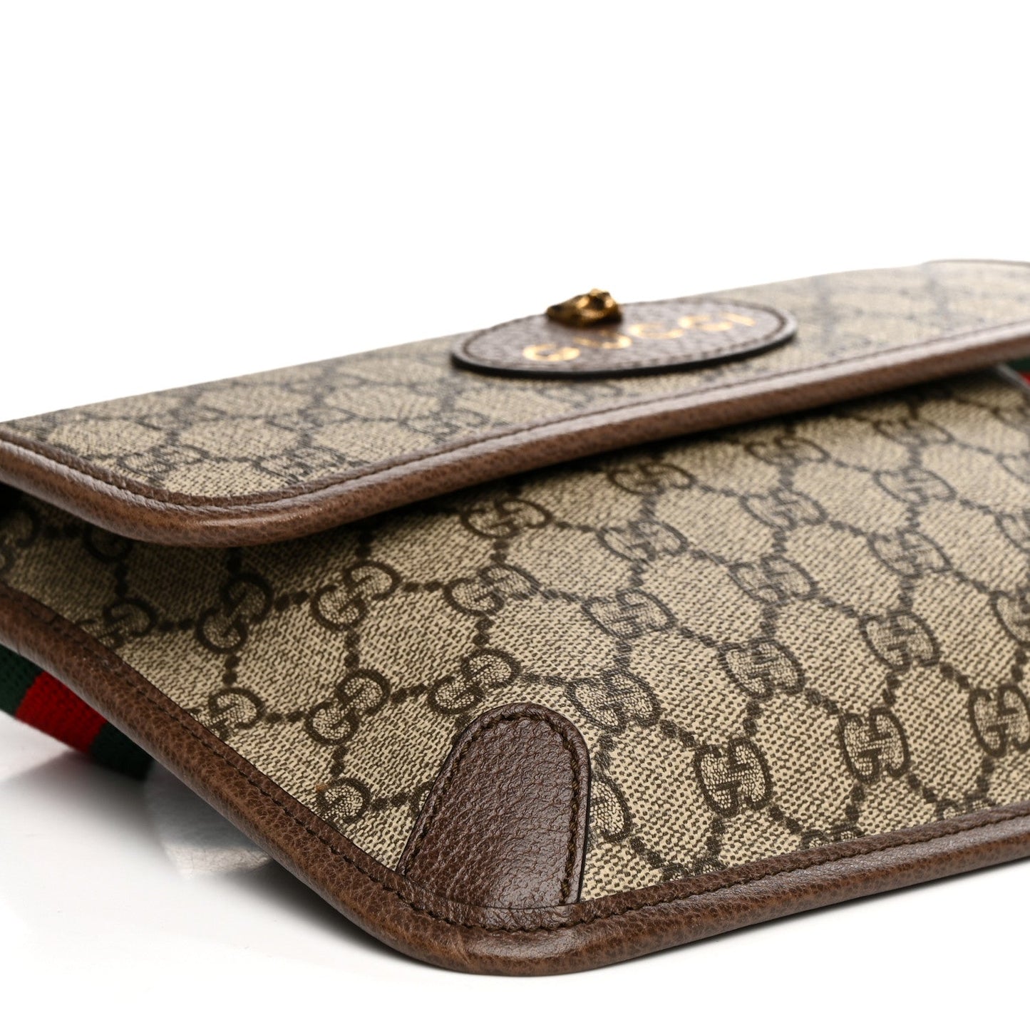 GG Supreme Monogram Neo Vintage Web Belt Bag Brown