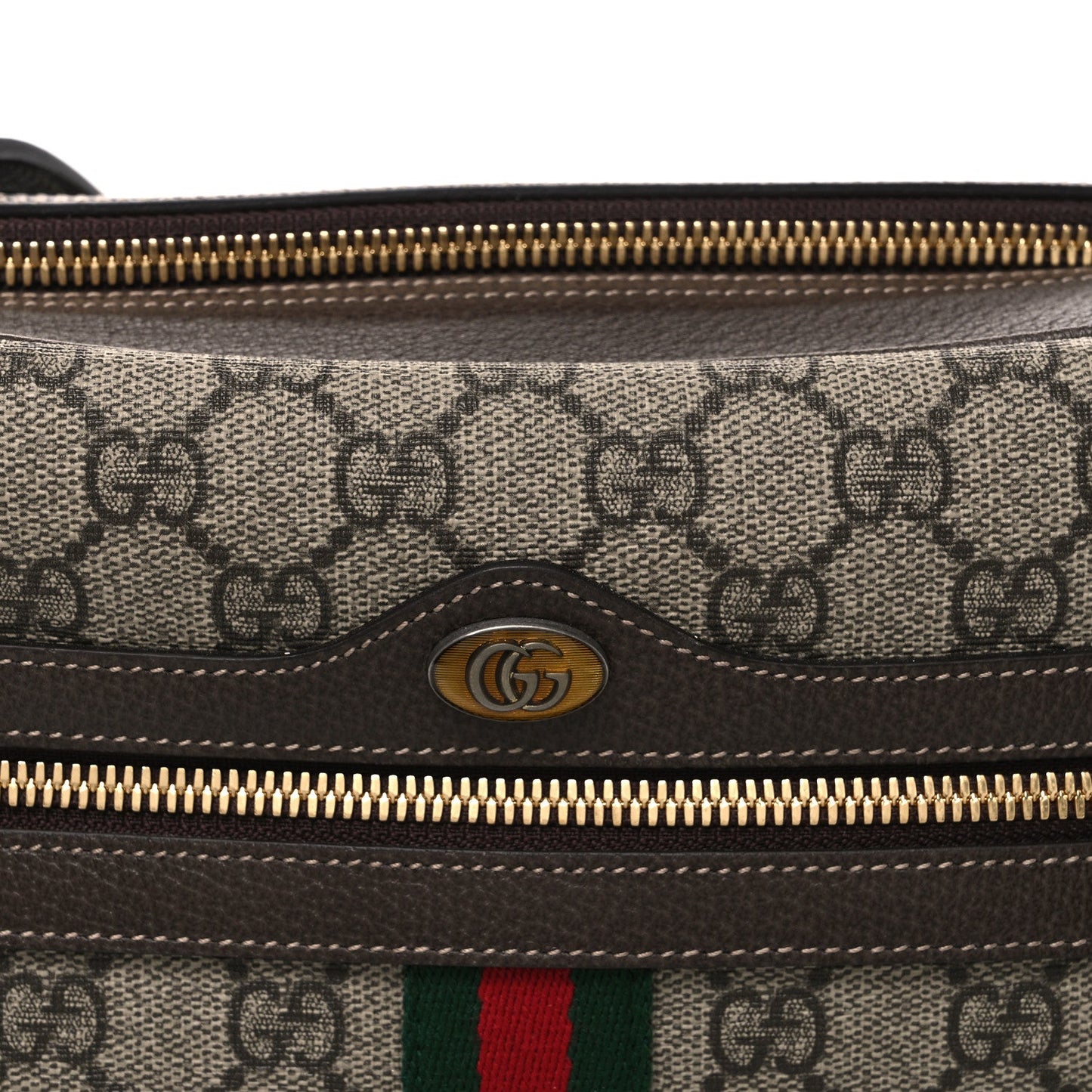 GG Supreme Monogram Web Small Ophidia Shoulder Bag Brown