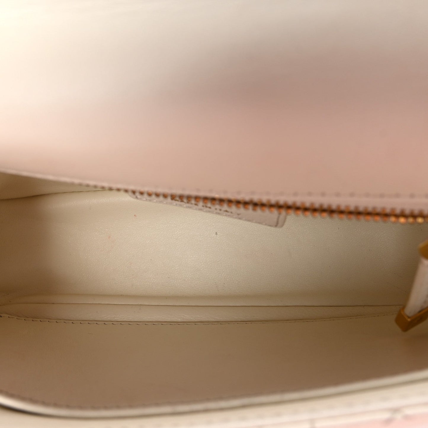 Calfskin Cannage Small Caro Bag Ivory