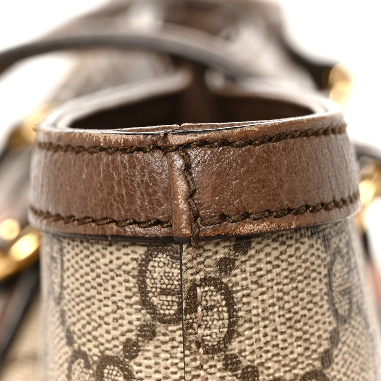 GG Supreme Monogram Medium Ophidia Shopping Tote Brown