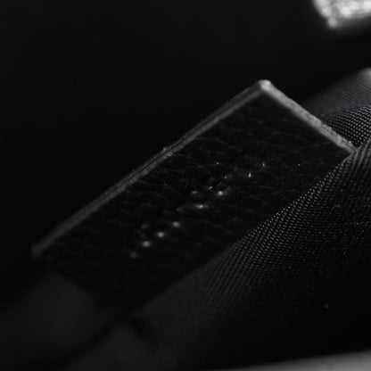 X SACAI Nylon Grained Calfskin Saddle Tote Black