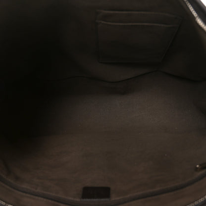 GG Supreme Monogram Medium Zippered Tote Dark Brown