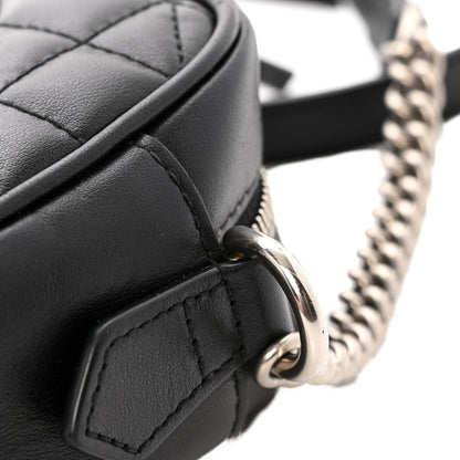 Calfskin Matelasse Aria GG Marmont Chain Shoulder Bag Black