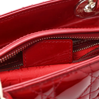Patent Cannage Medium Lady Dior Red