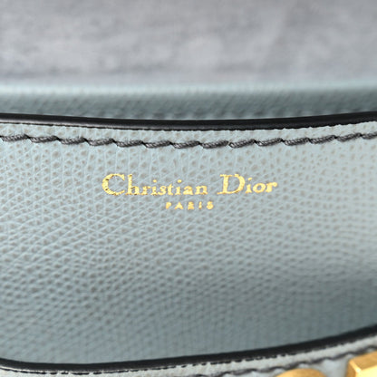Grained Calfskin Mini J'Adior Chain Flap Bag Sky Blue