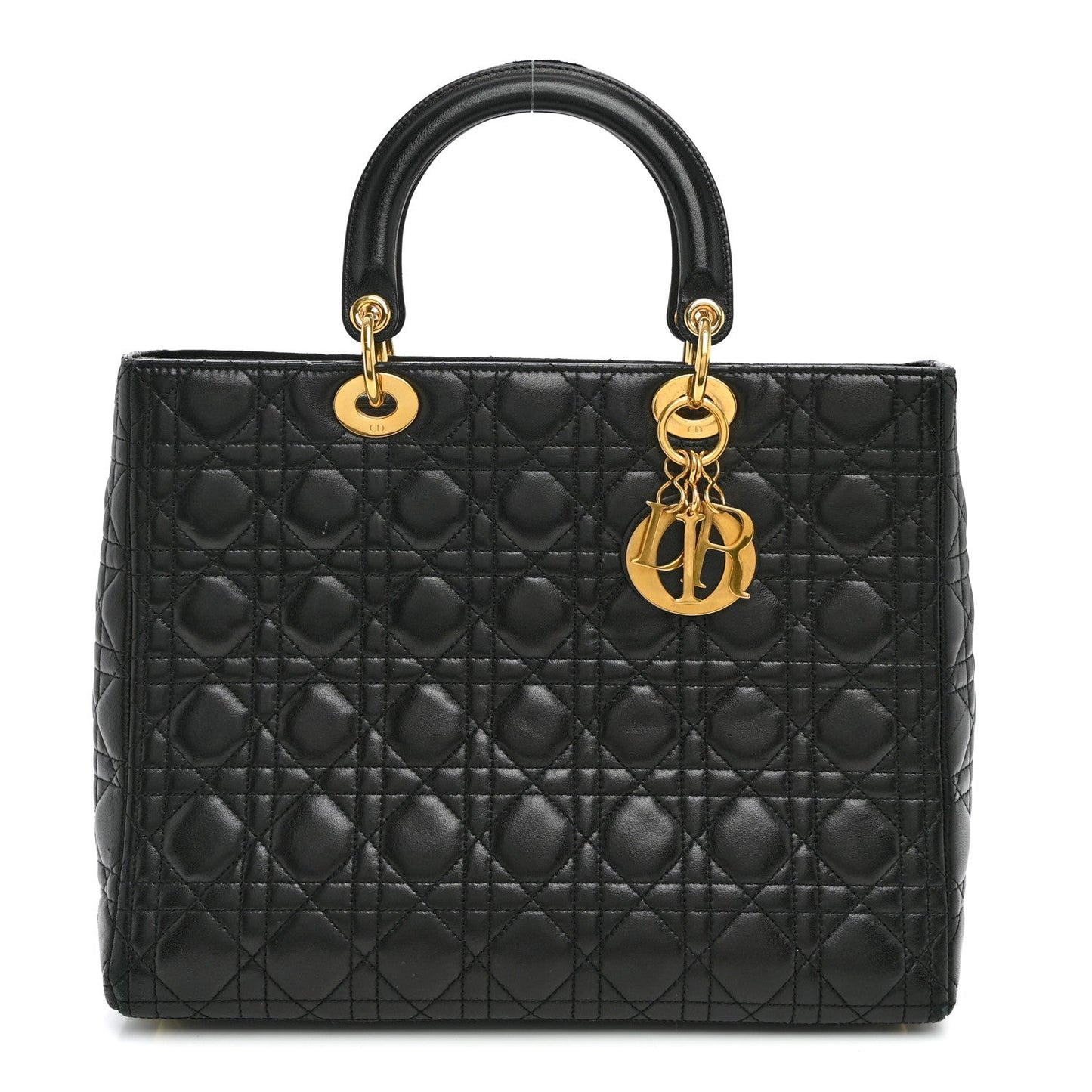 Lambskin Cannage Large Lady Dior Black Black